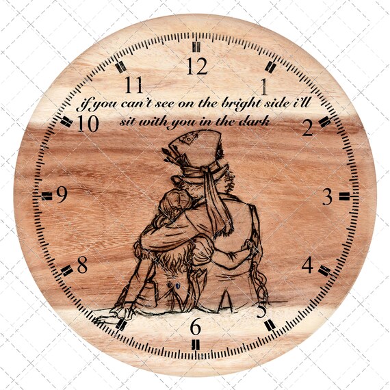 Alice in wonderland clock face PNG file Sublimation design | Etsy