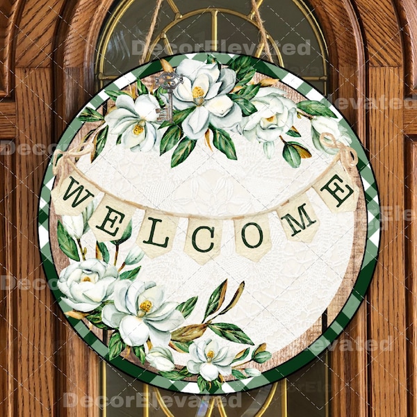 Magnolia png, wreath center design, door hanger, wall art, png file, sublimation design printable