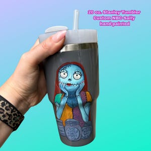20 oz. Stanley tumbler, customized with a hand-painted Sally NBC scene