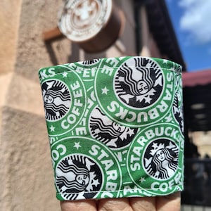 Funda reversible para taza de café Starbucks, funda para bebidas hecha a mano para cafetería.
