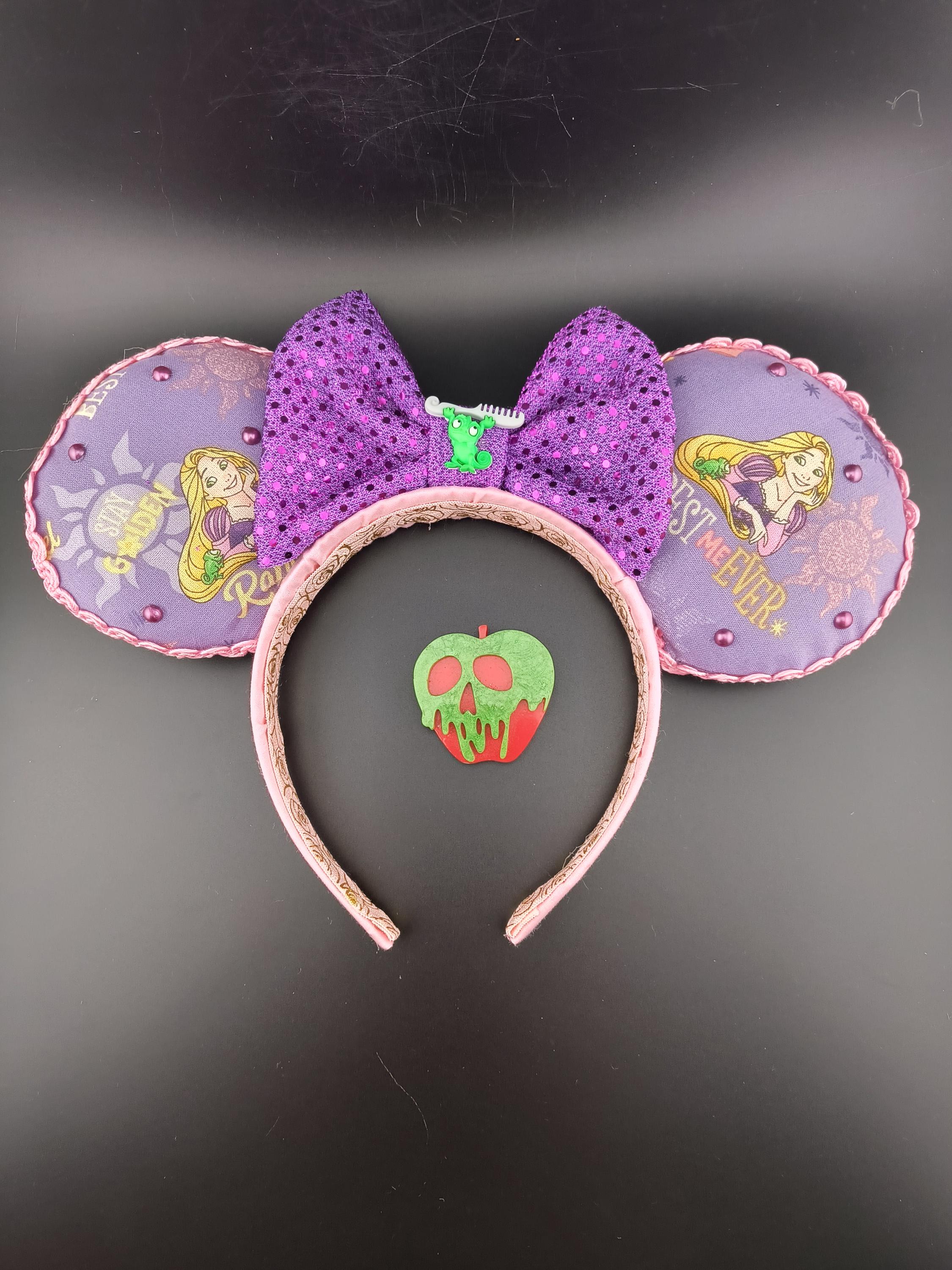 ShinySkyRainbows Disney Mickey Rapunzel Tangled Pie Ear Headband Tangled Rapunzel Pascal Ears 2025 Disney Parks Headband New  main image 2