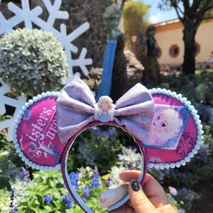 Schwestern für immer Elsa und Anna Micky Ohren, Gefrorene Micky Ohren, Epcot Norwegen Micky Ohren, Magic Kingdom Ohren, Disneyland Maus Ohren
