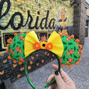 Orange Bird Mickey Ears, Adventureland Mouse Ears, Magic Kingdom Mickey Ears, Sunshine Terrace Mouse Ears, Epcot Flower and Garden Ears