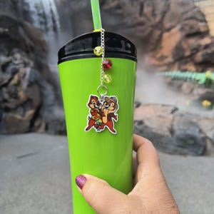 Dije de paja hecho a mano de Chip & Dale, colgante de paja con cuentas de Rescue Rangers