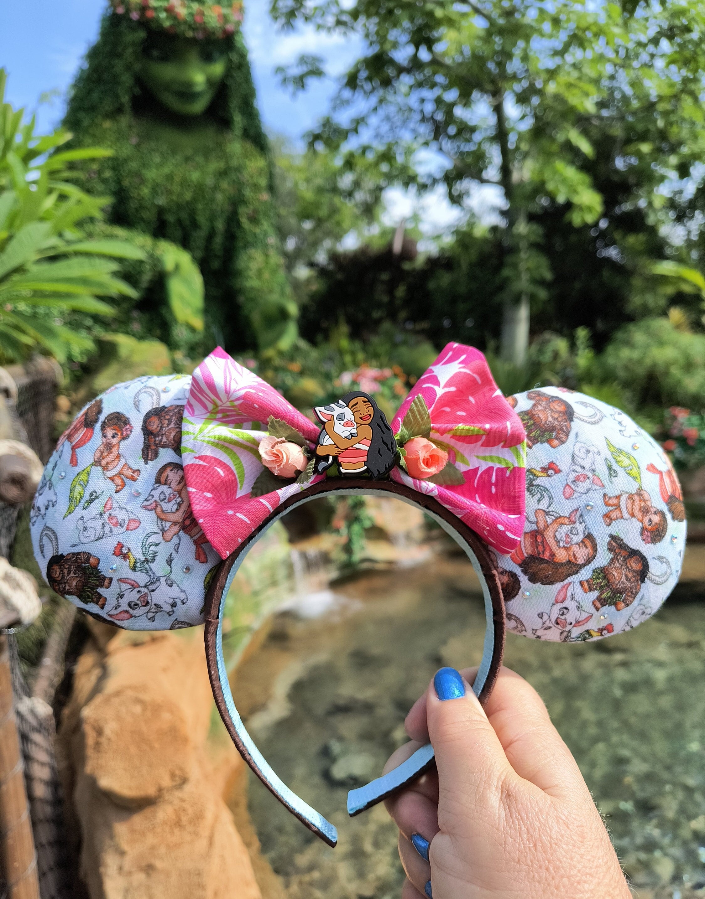Princess Moana Mickey Ears, Epcot Mouse Ears, Disneyland Mouse Ears, Maui Mickey Ears, Disney Princess Mickey Ears, Headband Mickey Ears