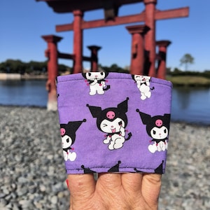 Kuromi Reversible Drink Cozy and Hello Kitty Cartoon Coffee Cozy