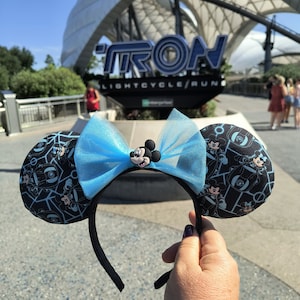 Tron Mickey Ears, Magic Kingdom Rides Mickey Ears, Disneyland Mouse Ears, Tomorrowland Mickey Ears, Headband Mickey Ears, Disney World Ears