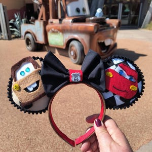 Tow Mater Mickey Ears, Lighting Mcqueen Mickey Ears, Disneyland Mouse Ears, Hollywood Studios Mickey Ears, Headband Ears, Disney Resort Ears