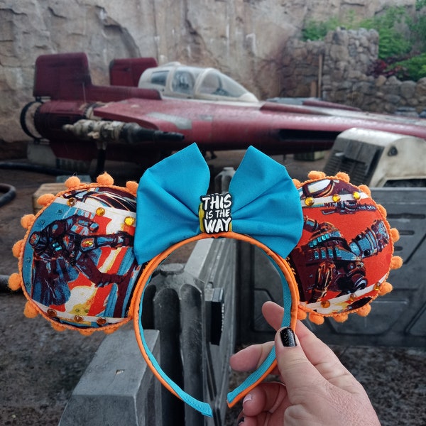 Mandalorian Mickey Ears, Hollywood Studios Mouse Ears, The Armorer Mouse Ears, Disneyland Mouse Ears, Din Jaron Mickey Ears