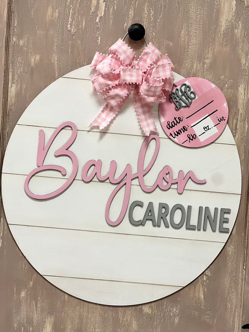 Shiplap Baby Girl Doorhanger - Etsy
