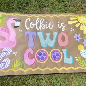 Hand painted custom party banner- Birthday Banner- Kraft paper banner- party decor- party sign- backdrop