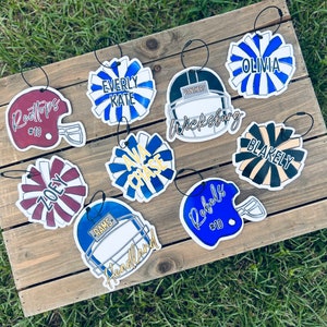 Cheer Bag Tag, Team Tag, Bag Tag, Mirror Charm, Car Charm, Bogg Bag Tag, Cheer Gift, Football Gift, Senior Gift