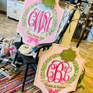 Initial Floral Baby Hanger