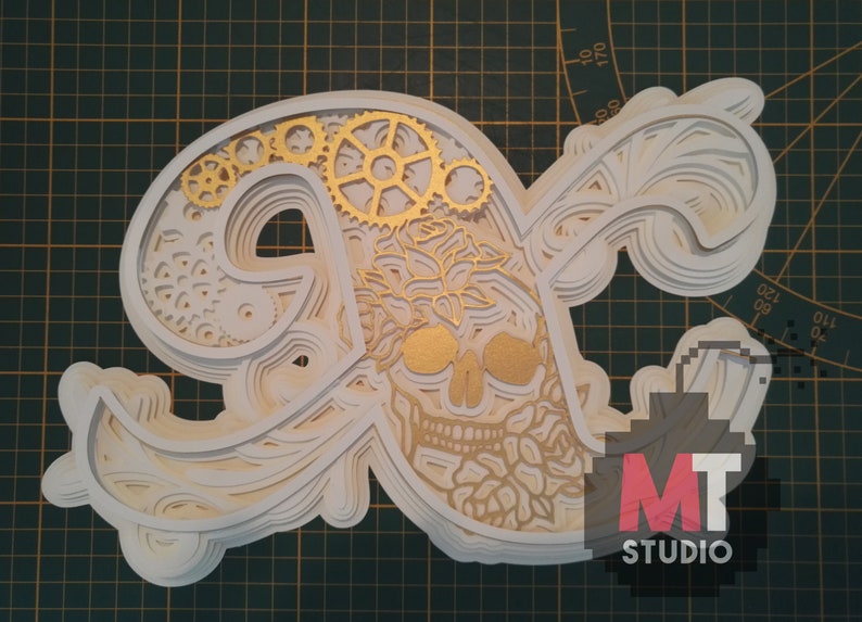 Download 3D Mandala Steampunk Skull Layerd 26 Letters Alphabet SVG ...