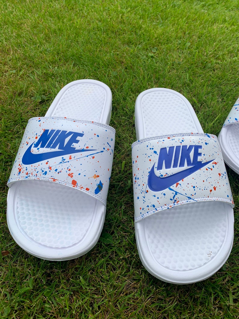 Custom nike slides Paint splatter Etsy