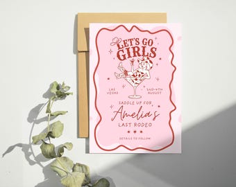 Last Rodeo Invitation Template | Editable Canva Bachelorette Invite | Pink Cowgirl Hen Party Invitation | Western Bridal Shower