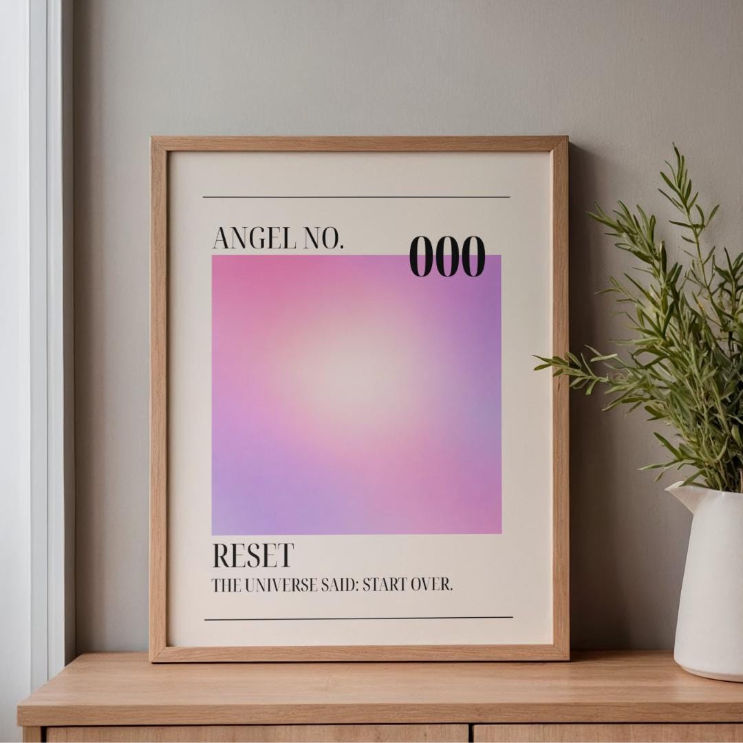 Angel Number 000 | Printable Wall Art | Reset Quote | Minimalist ...