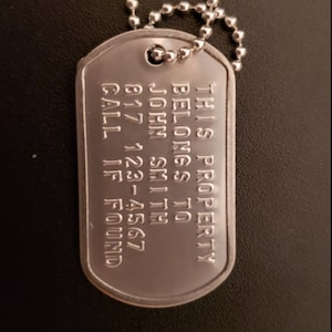 2 etiquetas de identificación para perros para cualquier cosa, de acero inoxidable de grado militar, ideales para bolsos de gimnasio, etiquetas de equipaje, carteras, bolsos de mano, mochilas para niños y más