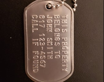 2 Identification dog tags for anything, stainless steel military grade great for gym bag, luggage tag, purse, handbag, kids backpack & more