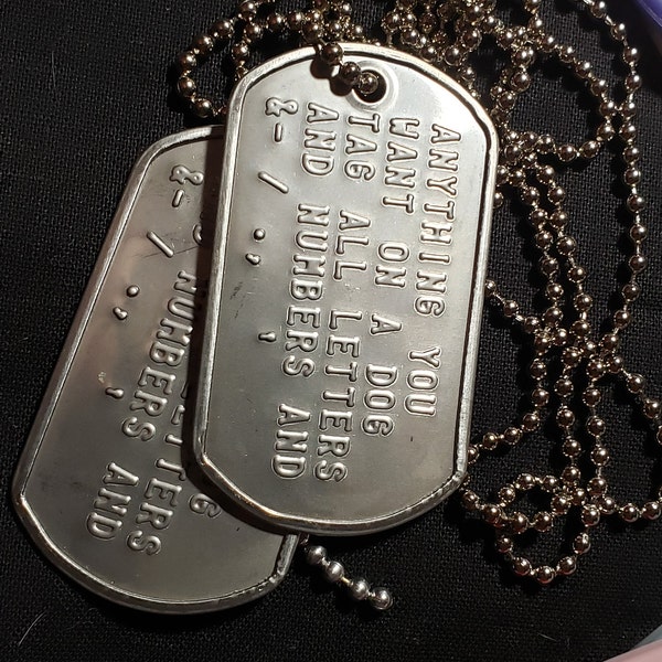 3 sets of military dog tags with chains each set will include a necklace and keychain