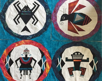Four Mimbres Figures—Woman, Man, Bee, Waterbug
