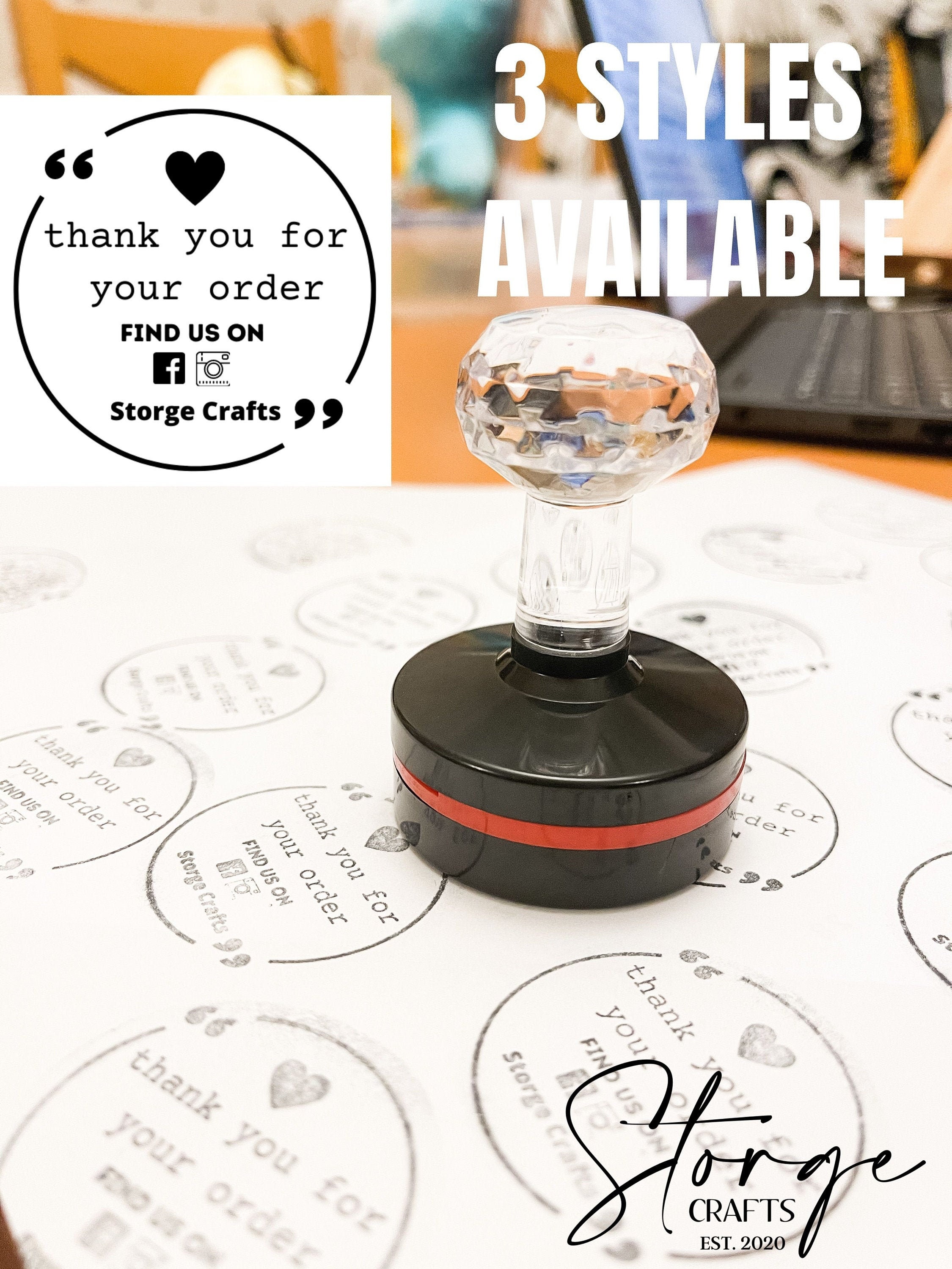 Round Custom Personalised Thank you for your order stamp | Etsy