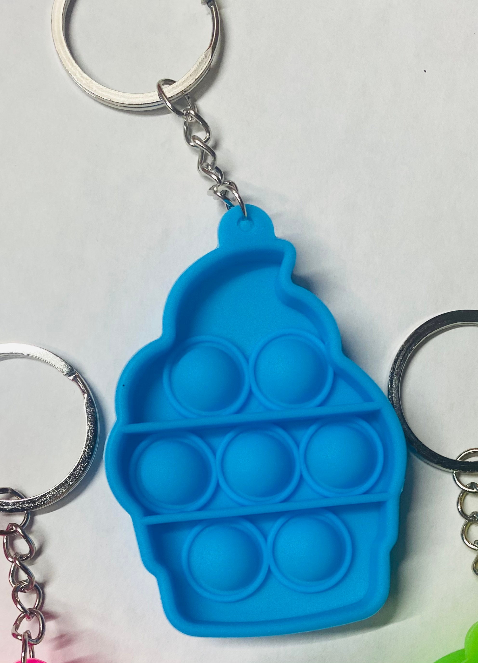 Pop It Keychain Ice Cream Pop Its Fidget Keychain Bubble Etsy