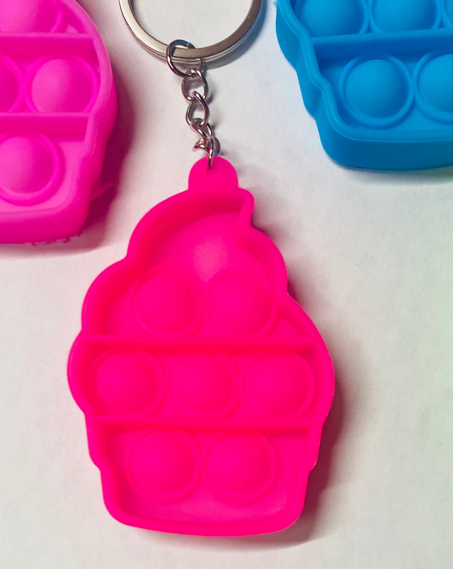 Pop It Keychain Ice Cream Pop Its Fidget Keychain Bubble Etsy
