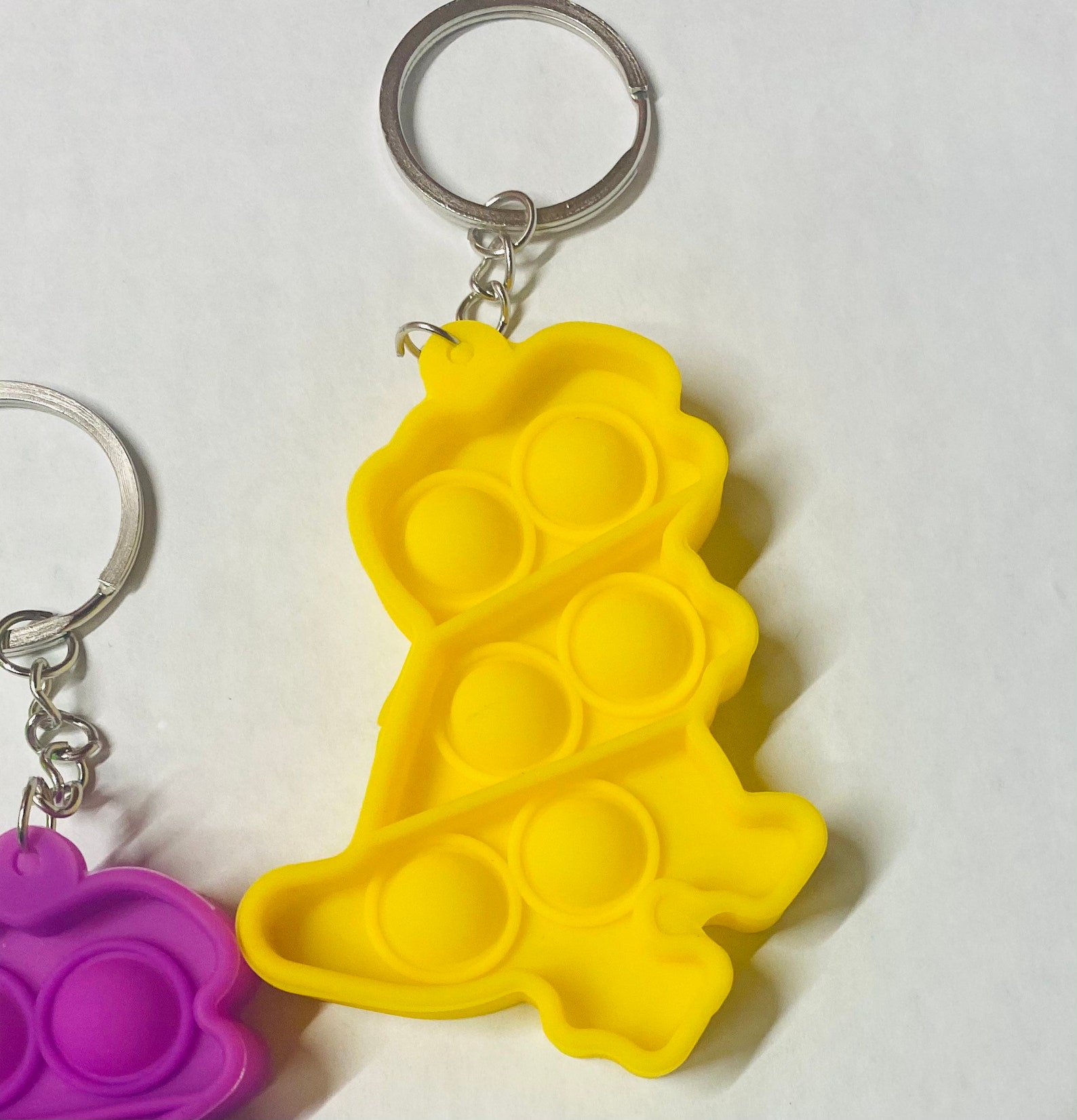 Pop It Keychain Dinosaur Pop Its Fidget Keychain Bubble Etsy