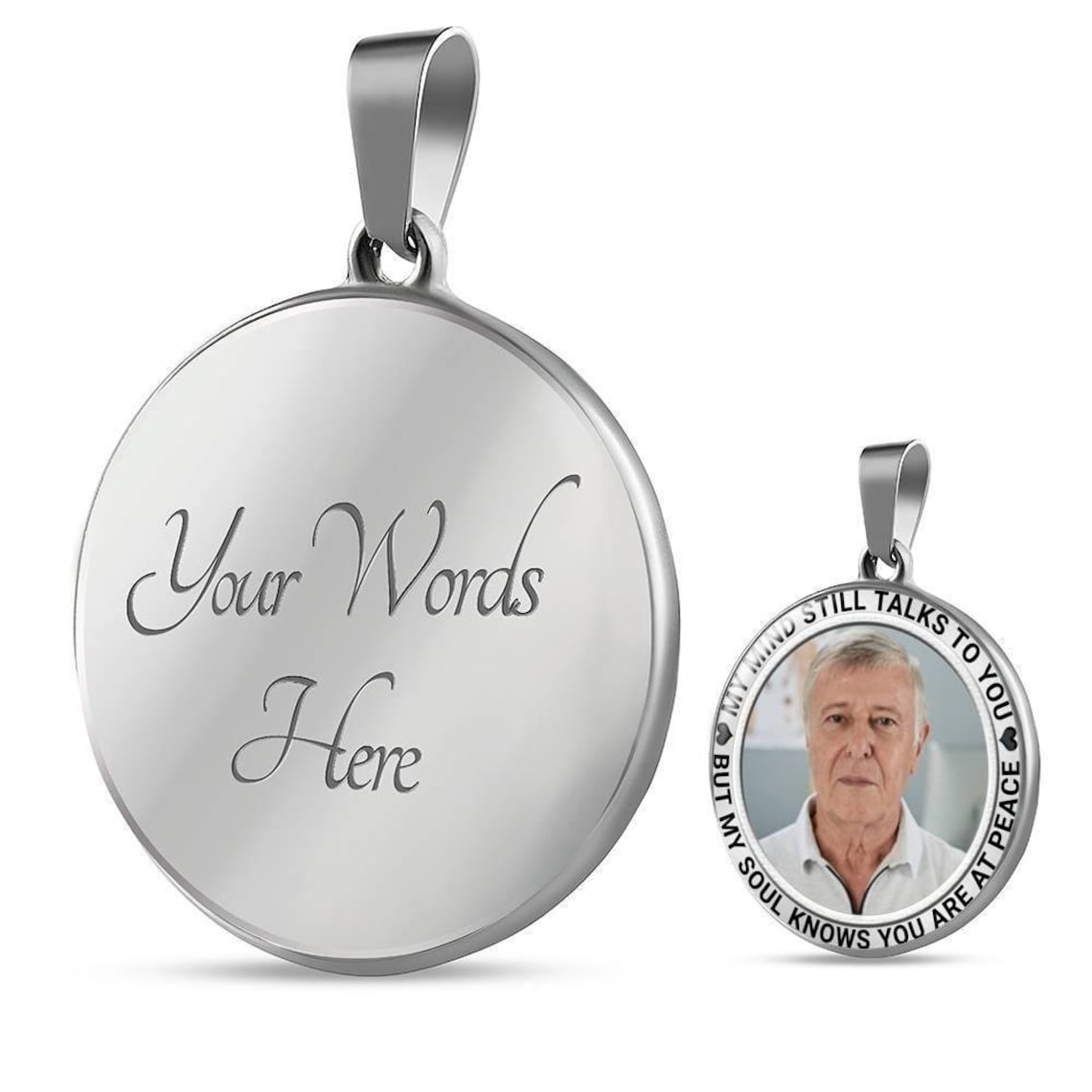 Memorial Necklace with Picture. Personalized Photo In Memory Etsy