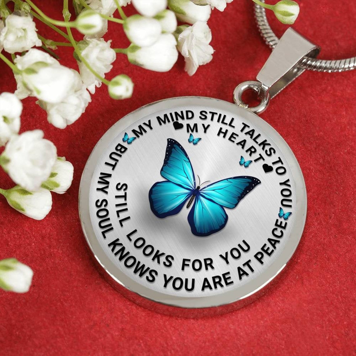 Butterfly Memorial Gift. Butterfly Remembrance Necklace Etsy