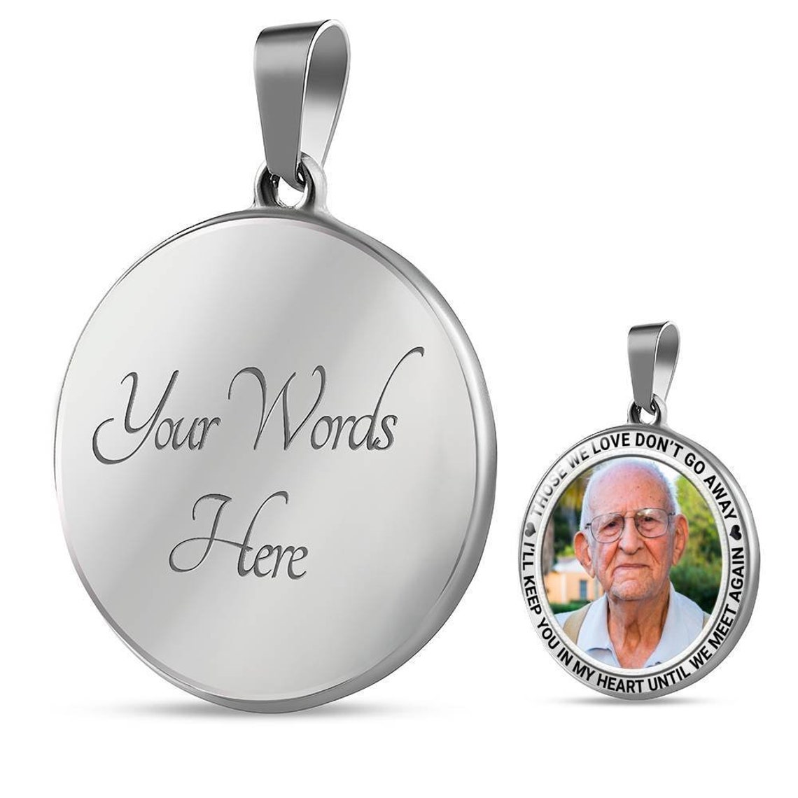 Memorial Necklace With Picture. Remembrance Necklace. Memorial - Etsy