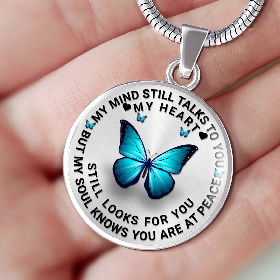 Butterfly Memorial Gift. Butterfly Remembrance Necklace Etsy