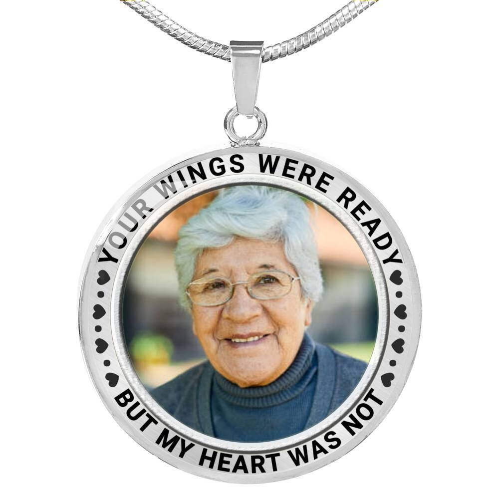 Memorial Necklace With Picture. Photo Upload Memory Jewelry. Etsy