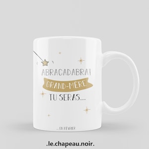 Personalized Pregnancy Announcement Mug &quot;ABRACADABRA&quot; - Surprise Gift for Future Grandparents - Original Baby Reveal Idea