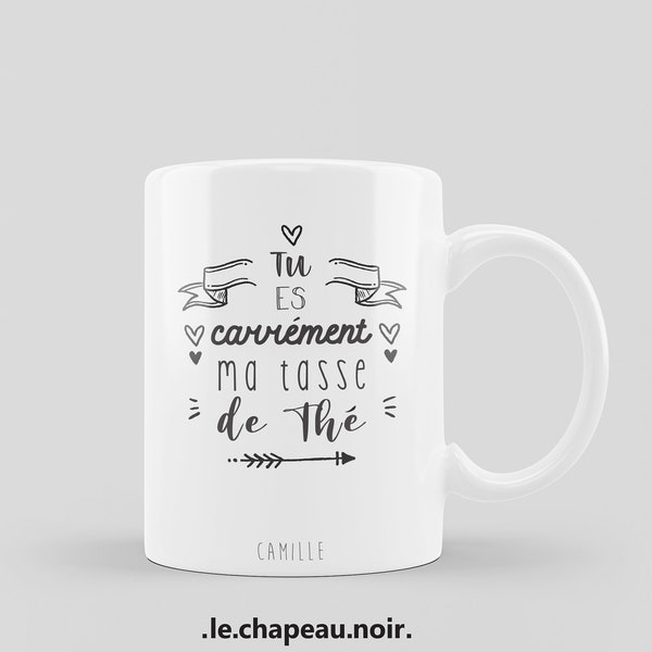 POUR LES AMOUREUX! Mug personnalisé « Ma tasse de thé ». Cadeau original et unique pour les amoureux.