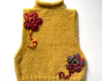 Floral Knit Vest, Sweater Vest, Fuzzy Sweater Vest