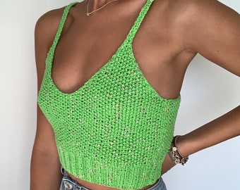 neon crochet top