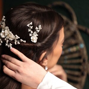 Floral Bridal Comb - ORCHID