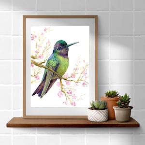 Vogel kunst kolibrie muur decor aquarel Fine Art Print kolibrie kunst dierlijke muur kunst vogel schilderij door LanaKa