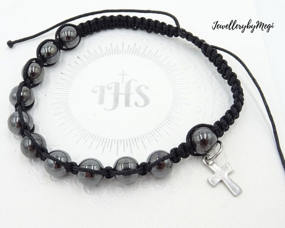 Hematite rosary bracelet discount