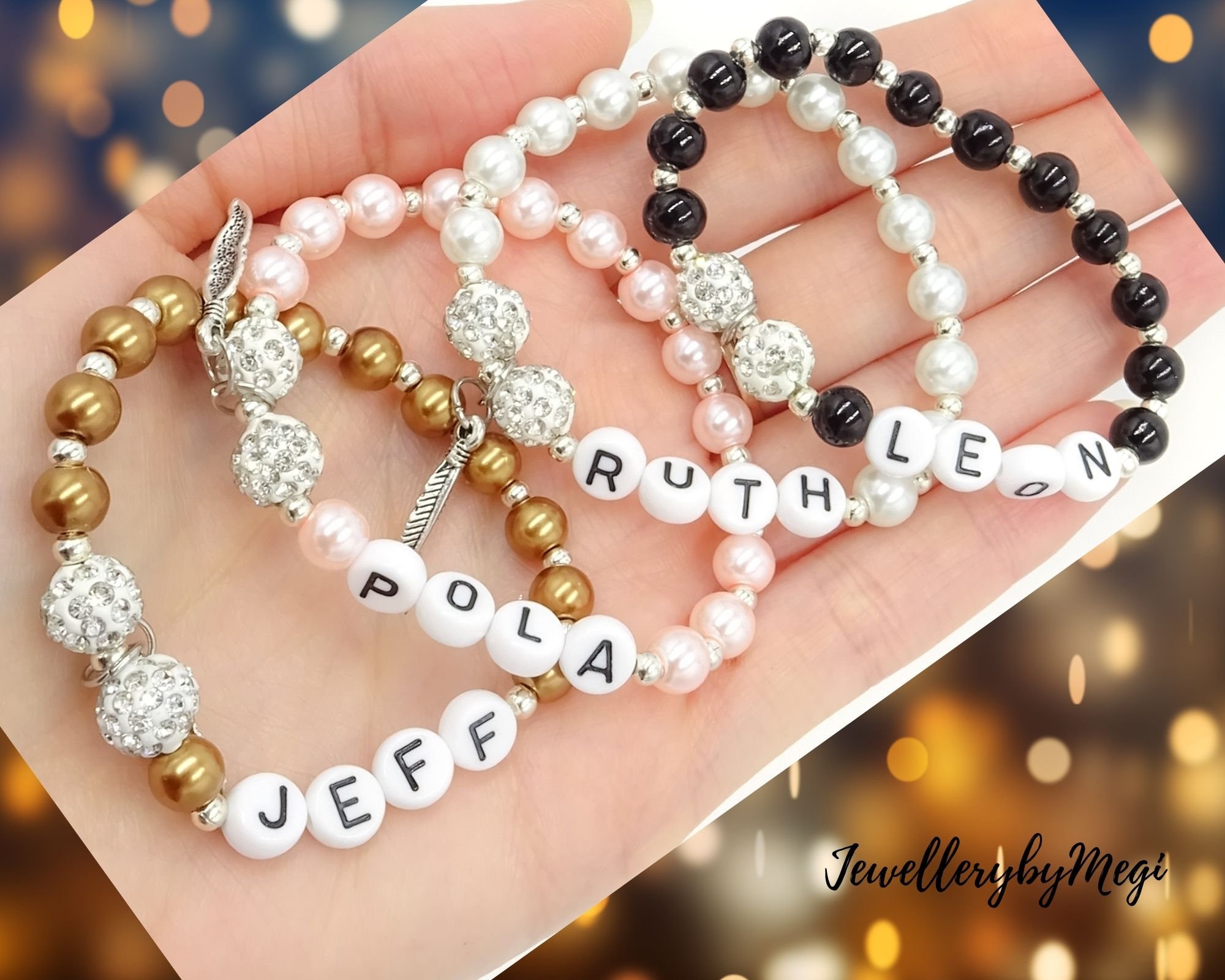 Seed Bead Beaded Name Bracelets Diy Bracelet Kit Heart Bead