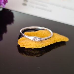 Tiny signet ring, custom personalised initial ring, thumb ring, empowering silver ring, memory silver ring, dainty minimalistic delicate