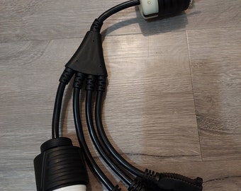 18  inch 4 Outlet Locomotive Adapter Splitter Cable Extension Cord Railroad Refrigerator Outlet 110 volt