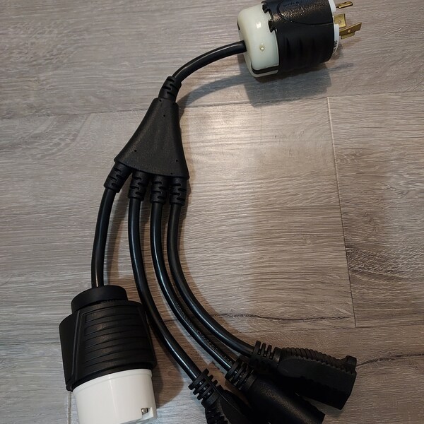 18  inch 4 Outlet Locomotive Adapter Splitter Cable Extension Cord Railroad Refrigerator Outlet 110 volt