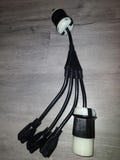 18 inch 4 Outlet Locomotive Adapter Splitter Cable Extension Cord Railroad Refrigerator Outlet 110 volt