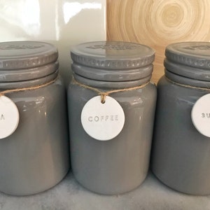 Personalized Kitchen Jar Tags: Rustic Pantry Canister Labels