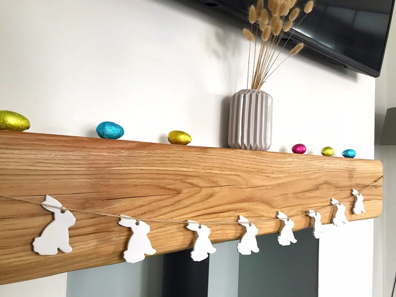 Easter Bunny Garland Handmade Clay Bunting Easter Decoration Spring Decor Peter Rabbit Garland Rustic Scandi image 3