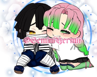 Aangepaste digitale personagekunst / Commissie Chibi / Koppel / Anime / Chibi / Cartoon / Fanart / Origineel personage / OC