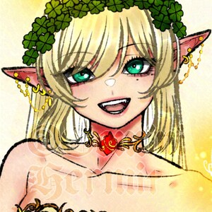 Adoptable Character /  Elf Princess Character / Handmade Digital Art / Original Character Design / PNG File / No AI